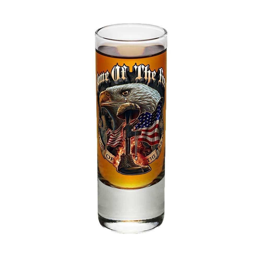 Home Of The Free Because Of The Brave Shot Glasses-Military Republic