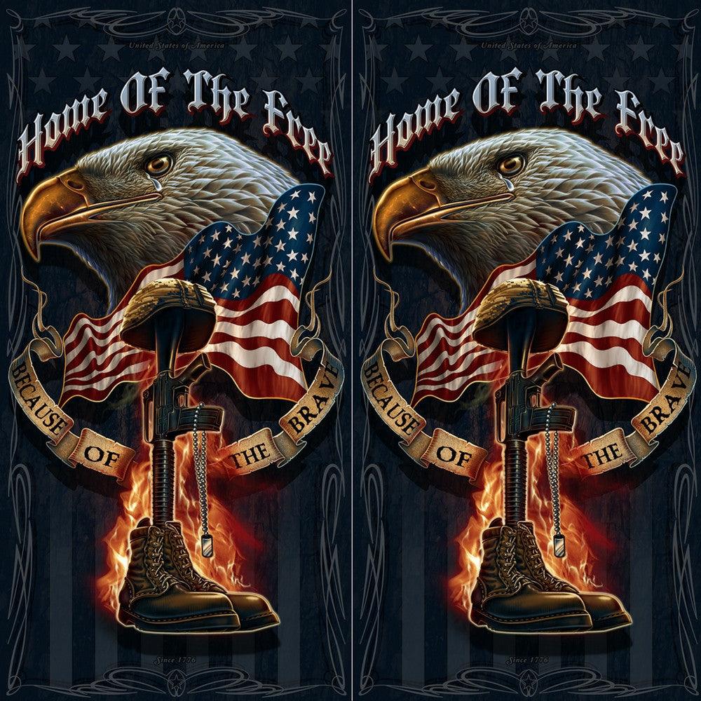 Home Of The Free - Because Of The Brave Towel-Military Republic