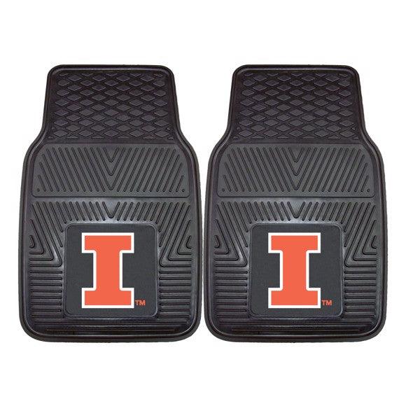 University of Illinois 2pk Heavy Duty Vinyl Car Mat Set - Military Republic