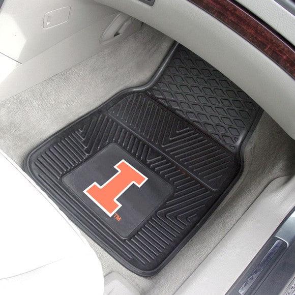 University of Illinois 2pk Heavy Duty Vinyl Car Mat Set - Military Republic