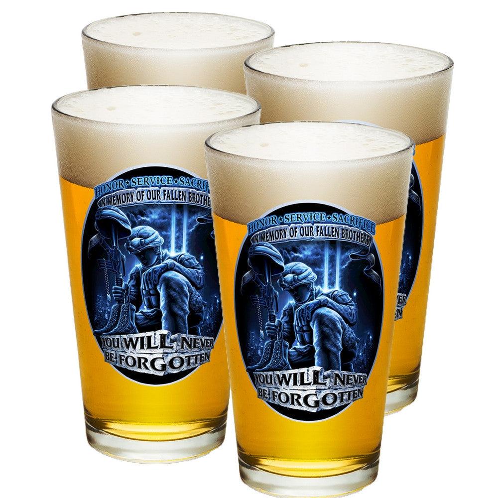 In Memory Of Our Fallen Brothers Pint Glasses-Military Republic