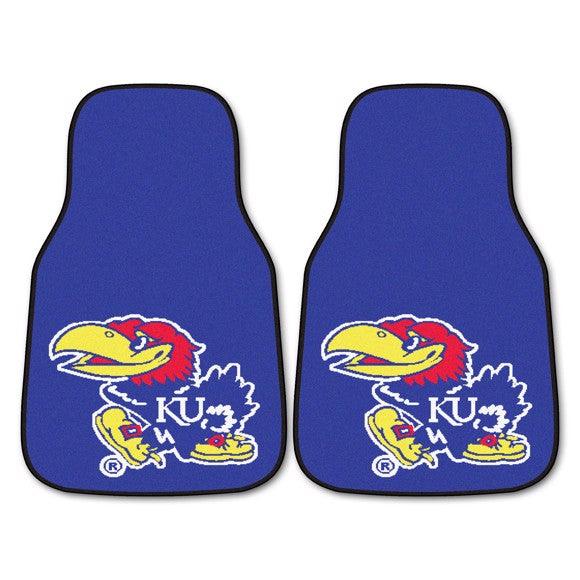 University of Kansas 2Pk Carpet Car Mat Set - Military Republic