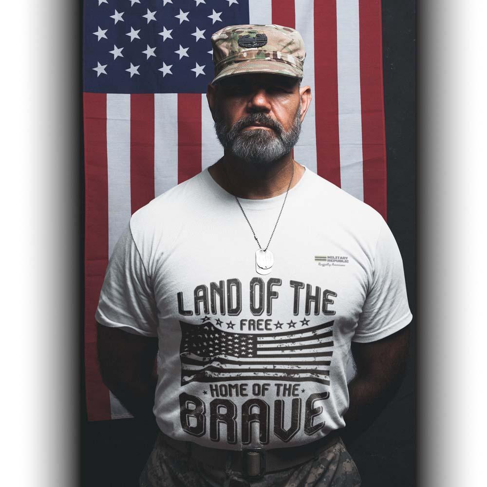 Land of the Free Home of the Brave Unisex T-shirt - Military Republic