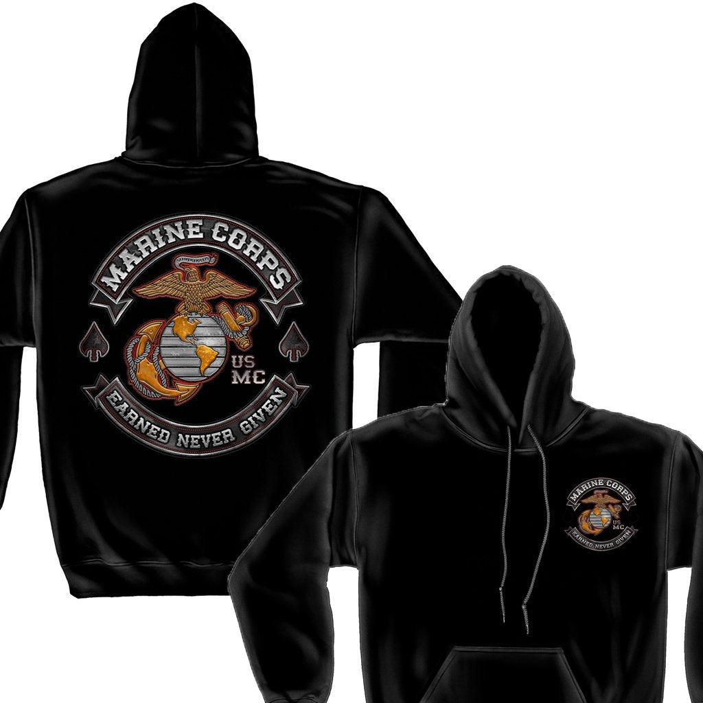 Marine Corps Biker Hoodie - Military Republic