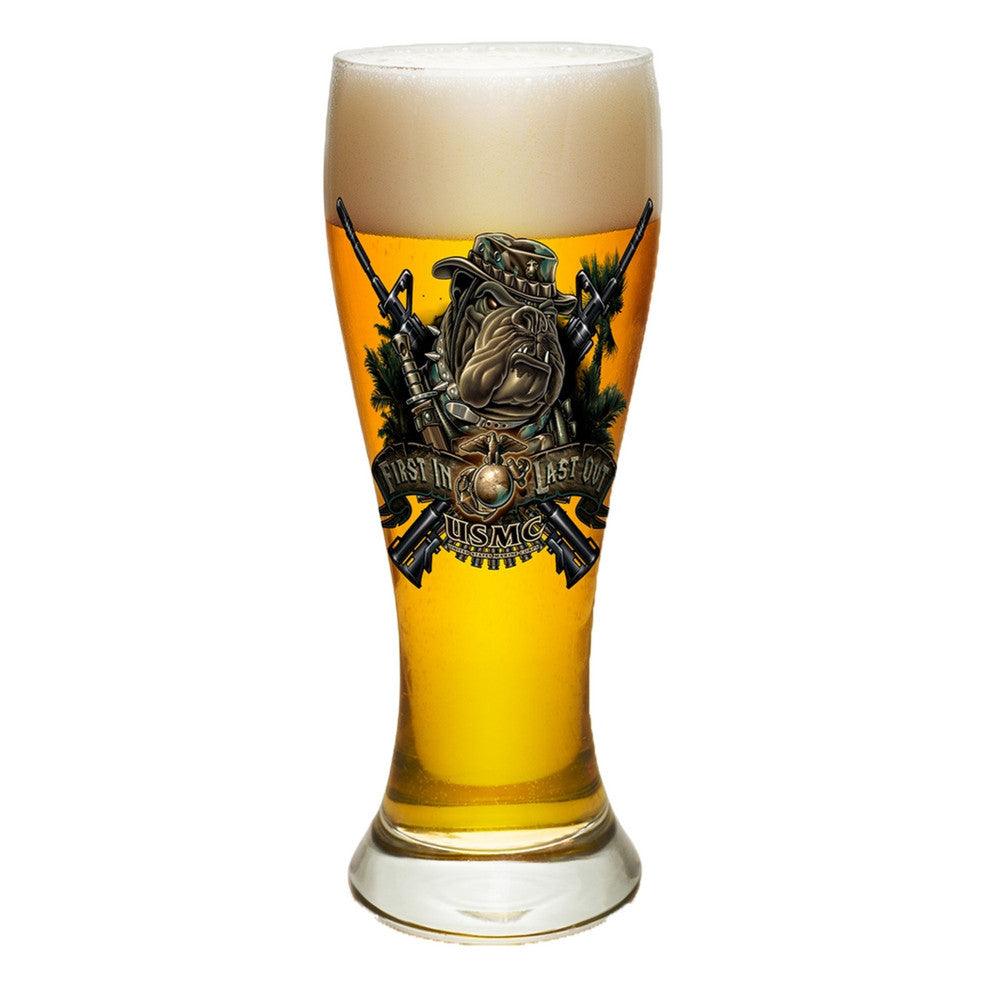 Marines Dog First In Last Out Pilsner Glasses Set-Military Republic