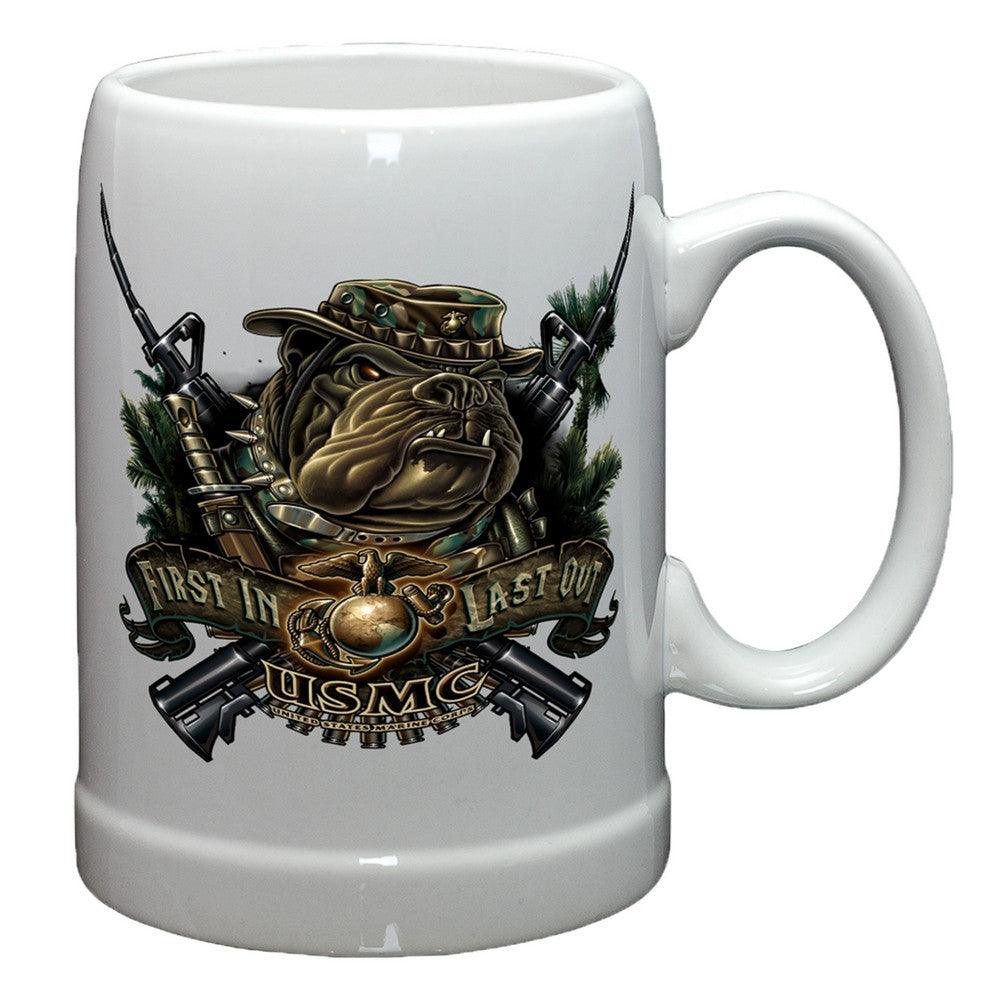 Marines Dog First In Last Out Stoneware Mug Set-Military Republic