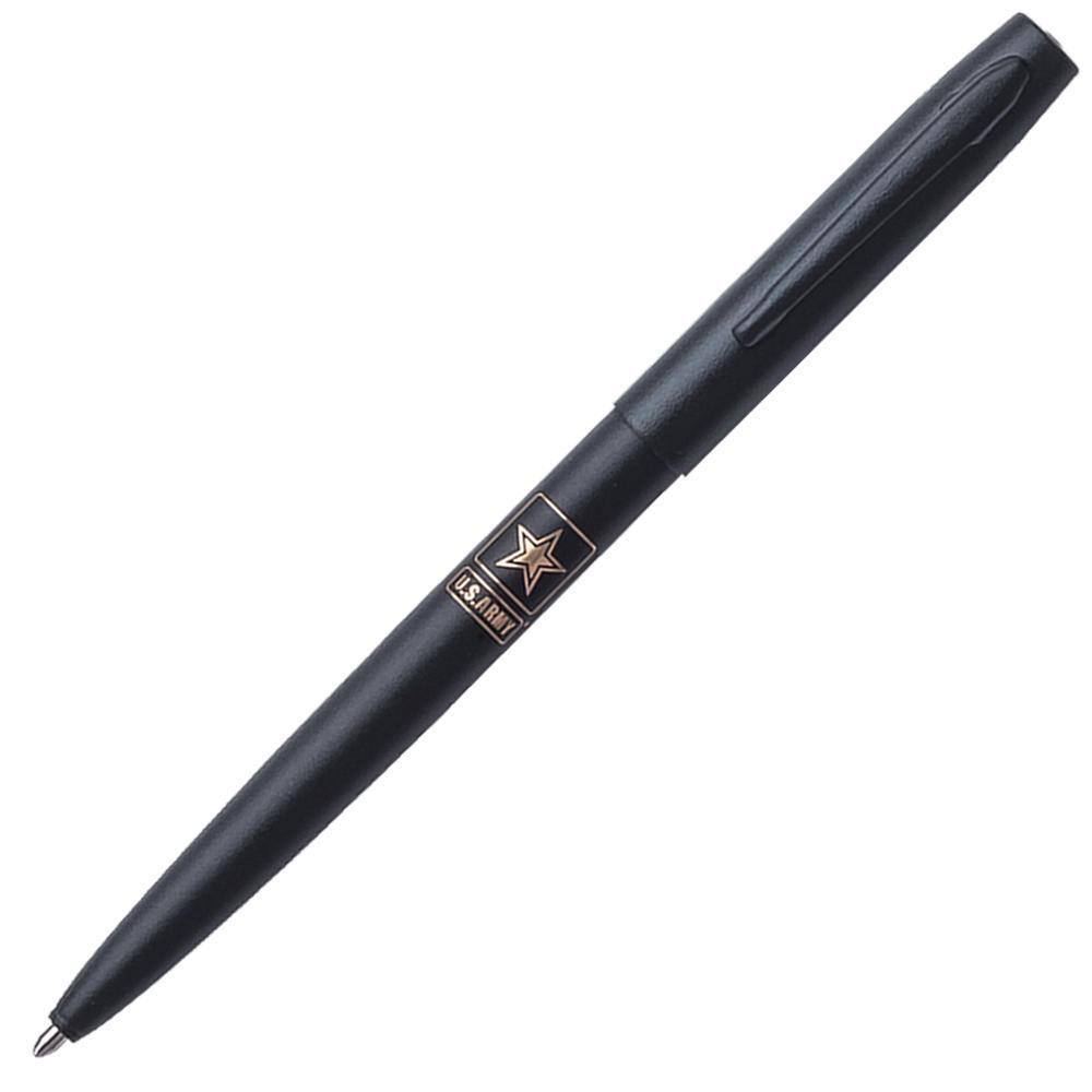 Matte Black Cap-o-Matic Space Pen with Laser Engraved Army Star Insignia - Military Republic