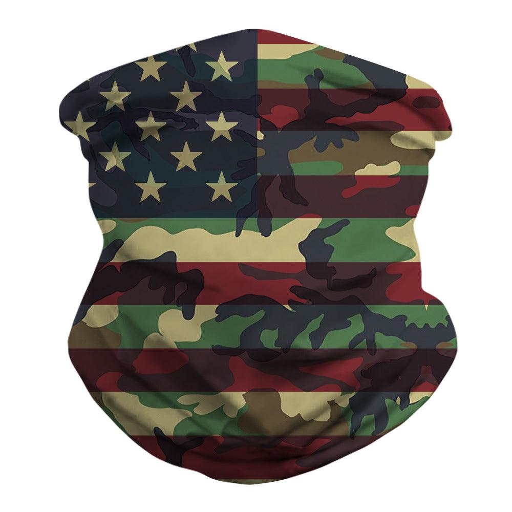 Multi-color Camo USA Flag Design Outdoors Motorcycle Face Mask Bandana Headwear - Military Republic