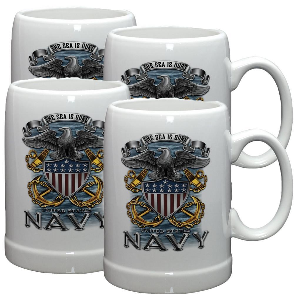 Navy The Sea Is Ours Stoneware Mug Set-Military Republic