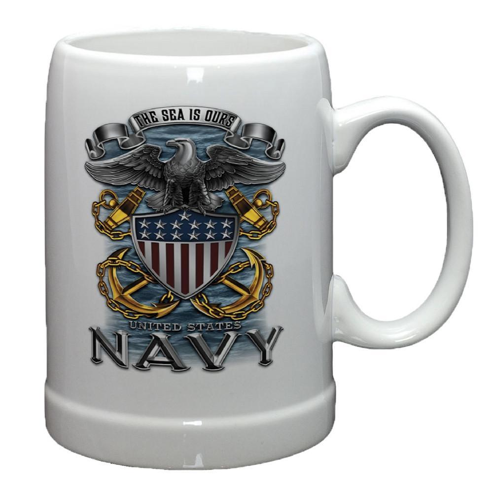 Navy The Sea Is Ours Stoneware Mug Set-Military Republic