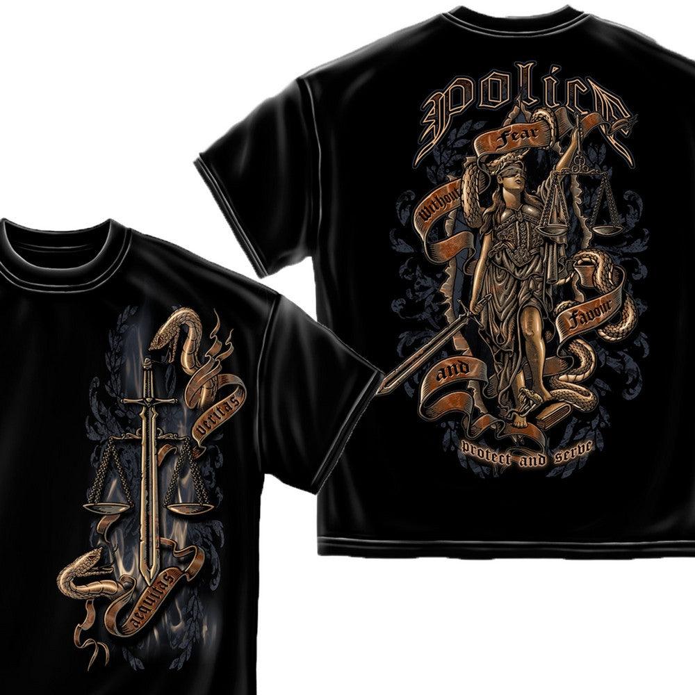 Police Protect And Serve T-Shirt-Military Republic