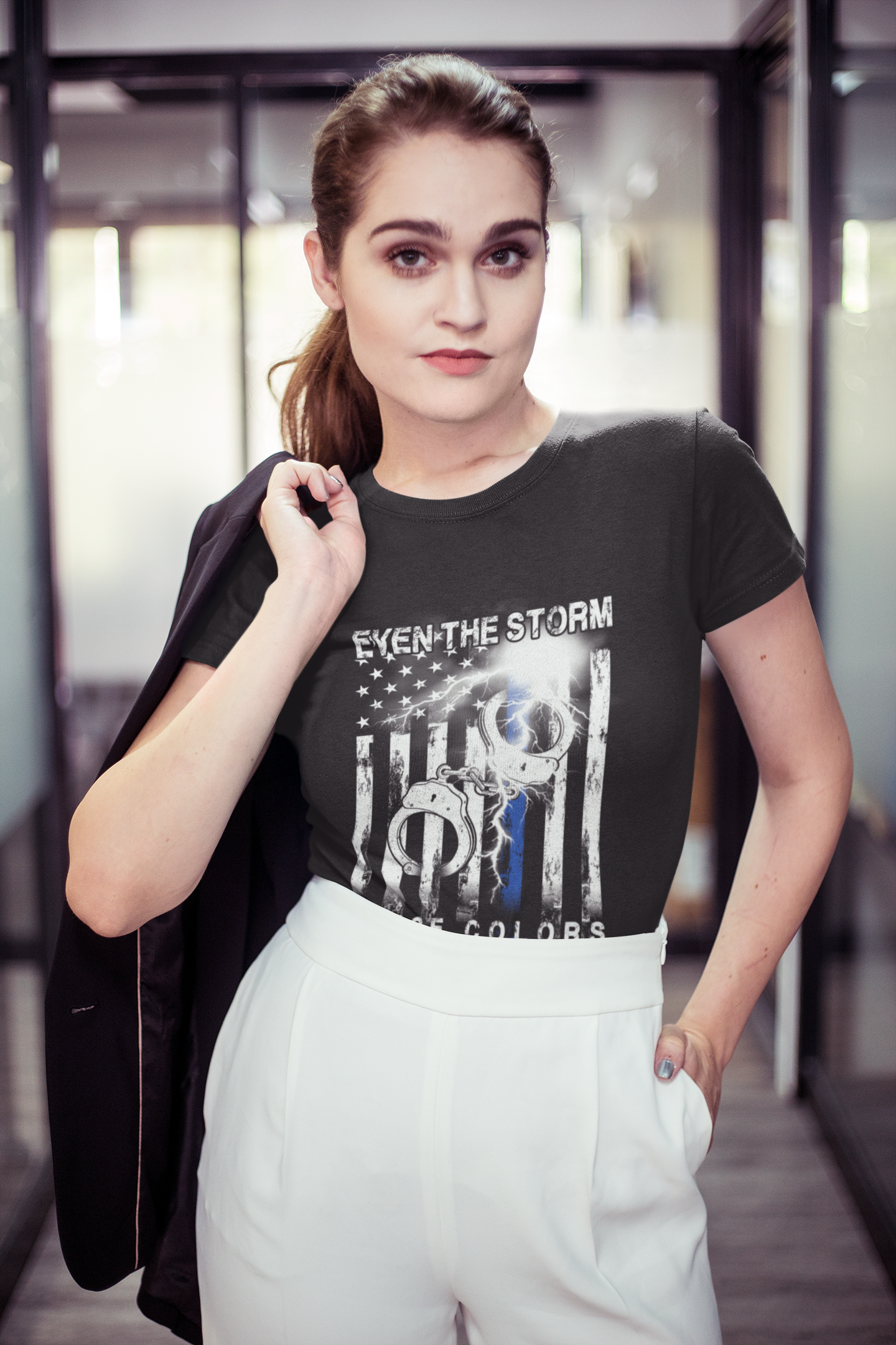 Even The Storm - Don't Run Shirt Law Enforcement T-shirt