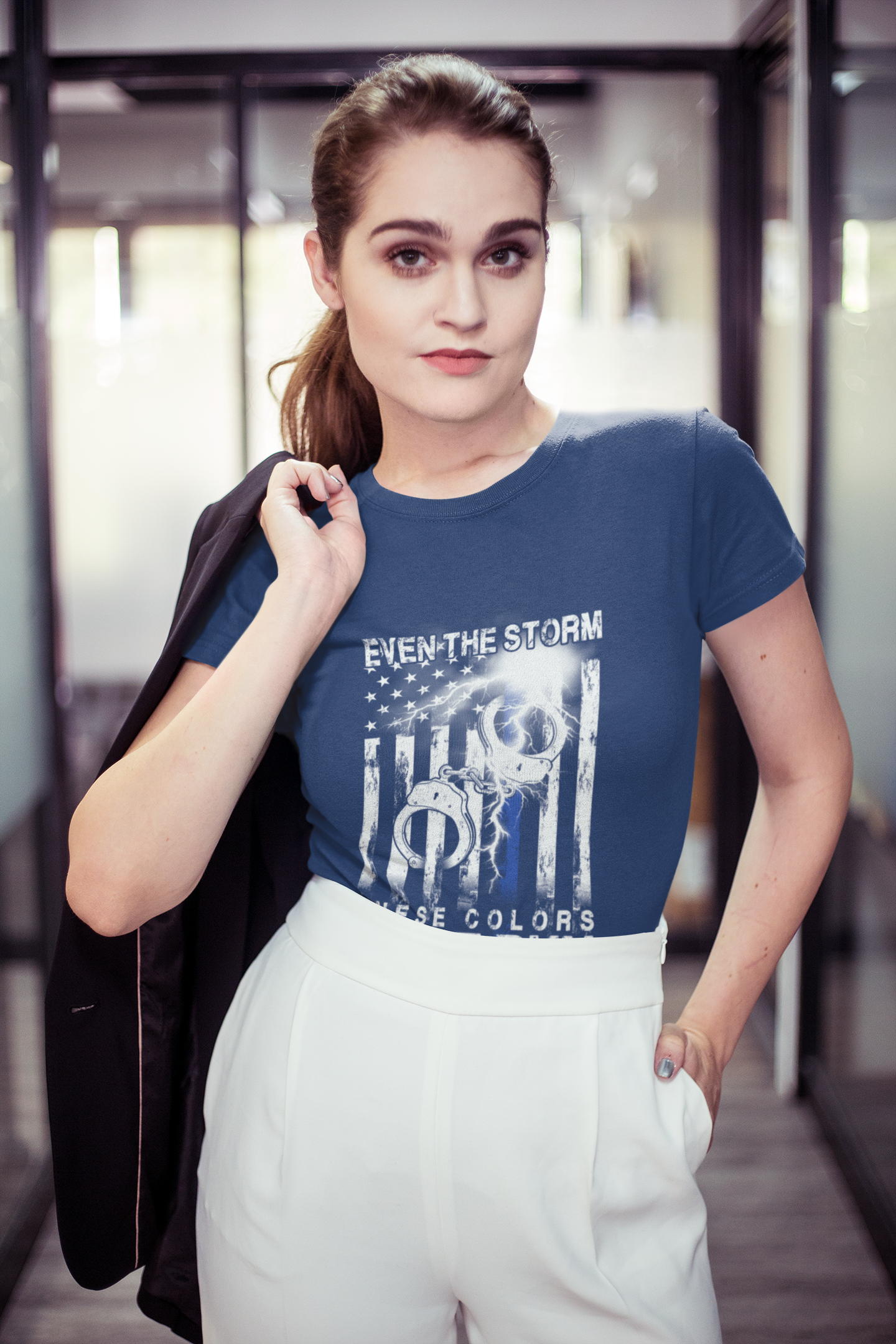 Even The Storm - Don't Run Shirt Law Enforcement T-shirt
