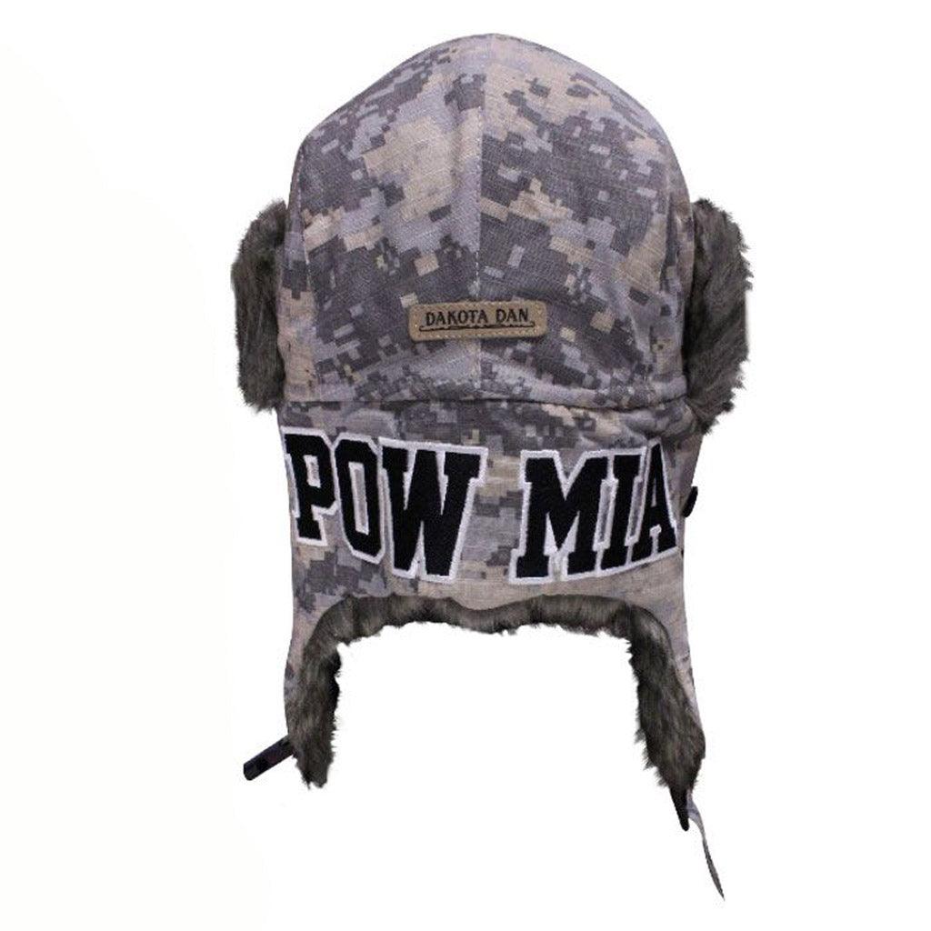 Dakota Dan POW-MIA Camo Faux Rabbit Fur Aviator Cap - Military Republic