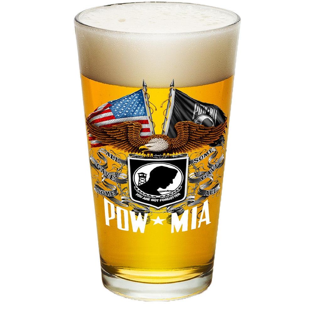 POW MIA Double Flag Pint Glasses-Military Republic