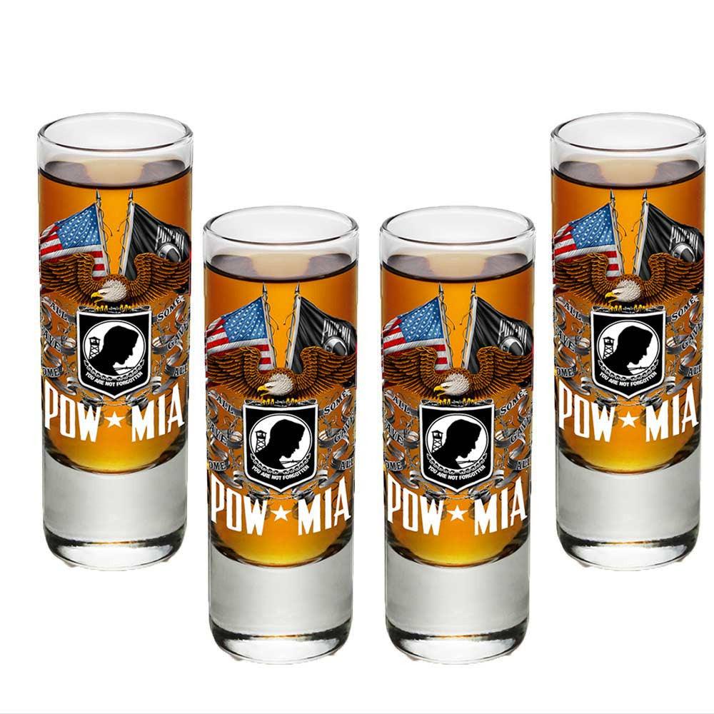 POW MIA Double Flag Shot Glasses-Military Republic