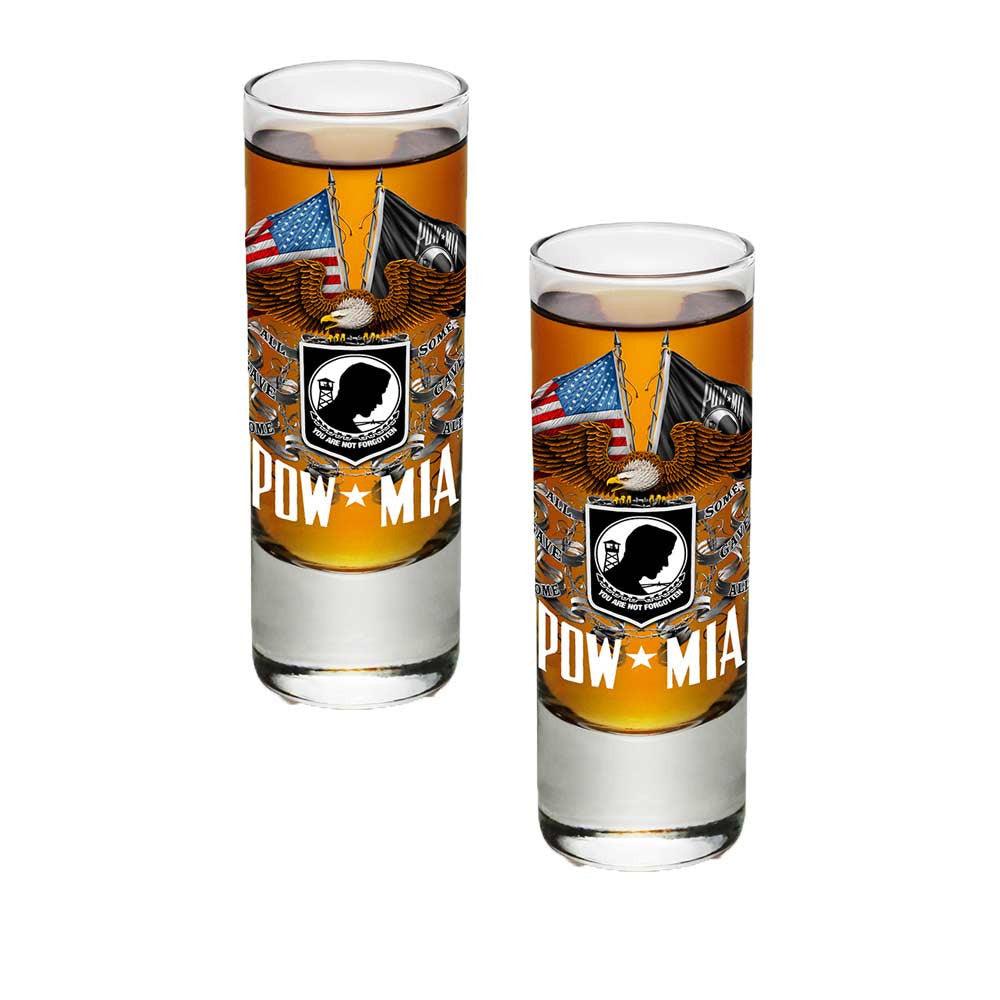 POW MIA Double Flag Shot Glasses-Military Republic