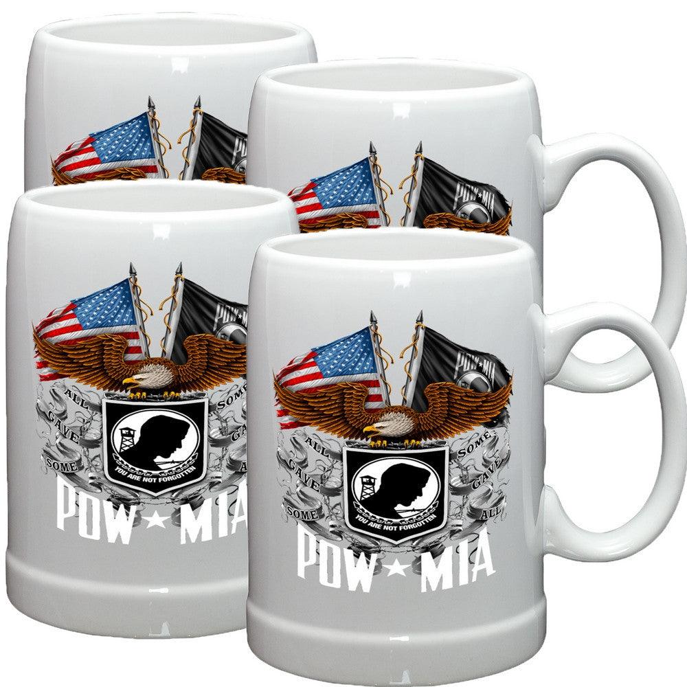 POW MIA Double Flag Stoneware Mug Set-Military Republic