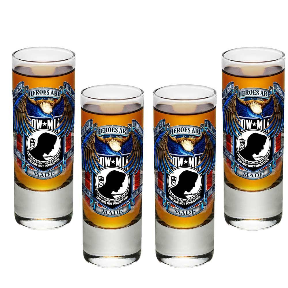 POW MIA Heroes Shot Glasses-Military Republic