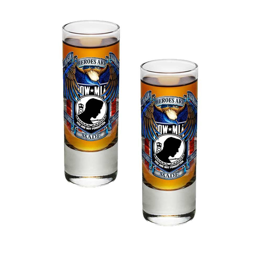 POW MIA Heroes Shot Glasses-Military Republic