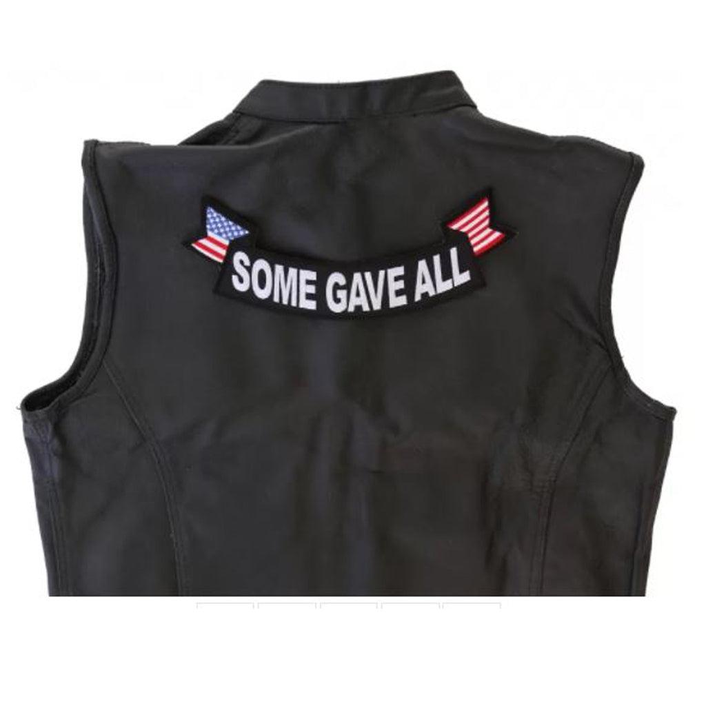 Some Gave All Lower Veteran Rocker Patch With US Flag on Edges - 11x4 inch - Military Republic
