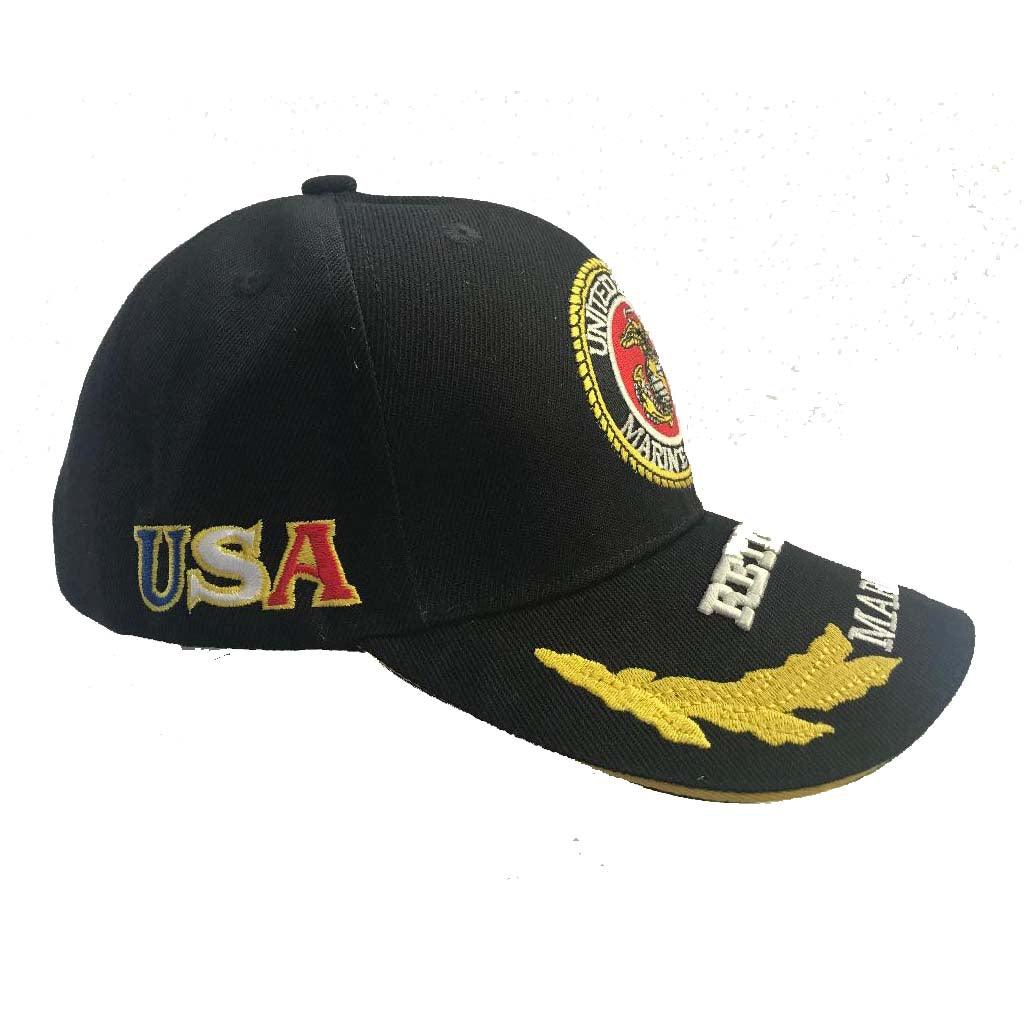 United States Marines Corps Retired Black Cap with Egg - Military Republic
