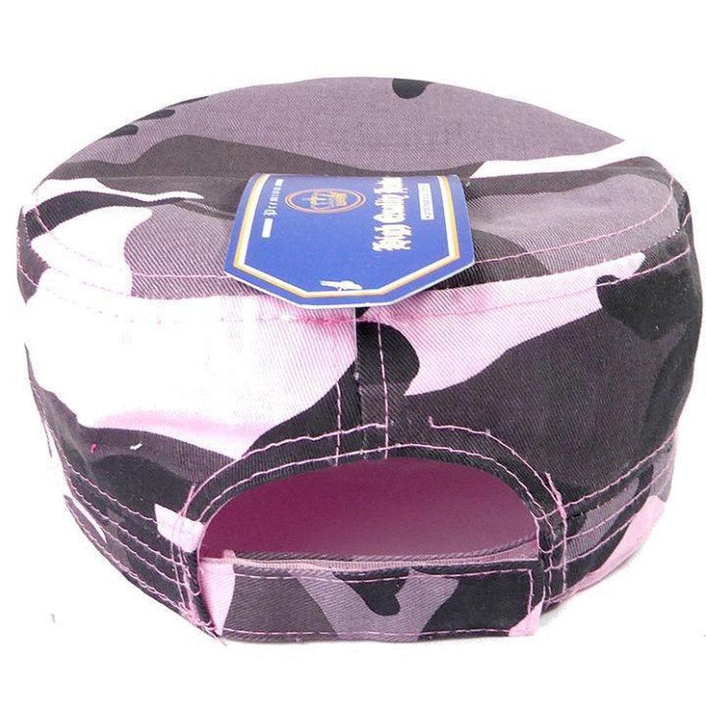 Rhinestone Cadet Cap USA Star - Pink Camo-Military Republic