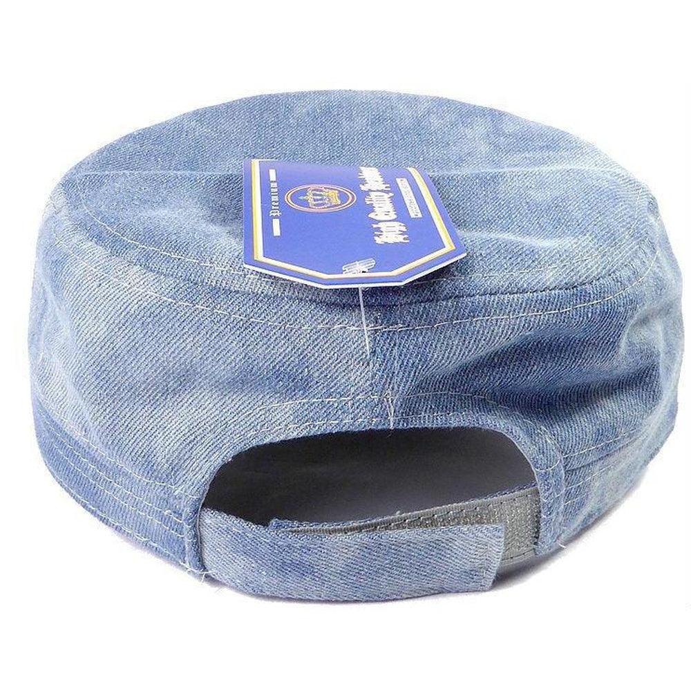 Rhinestone Cadet Cap USA Star - Splash Light Denim-Military Republic