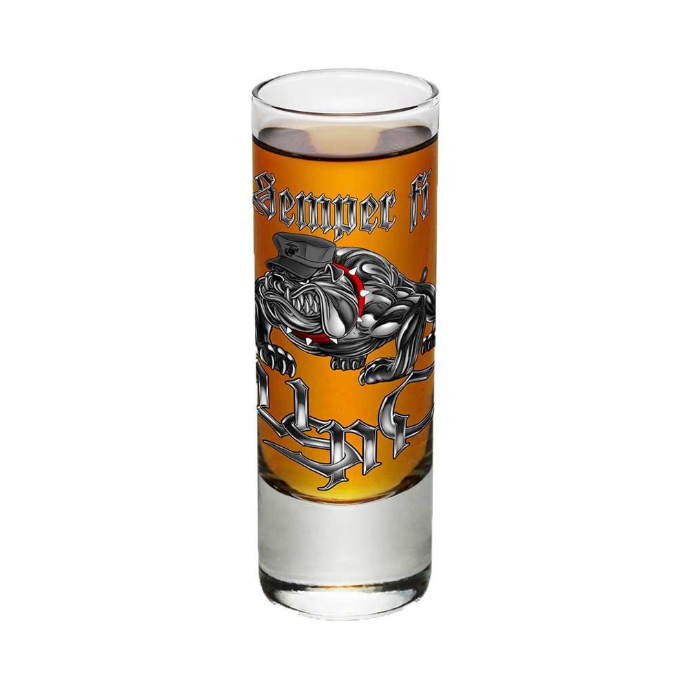Semper Fi Chrome Shot Glasses-Military Republic