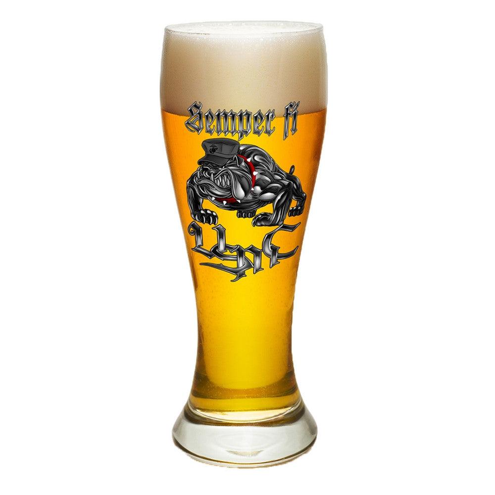 Semper Fidelis Chrome Pilsner Glasses Set Military Republic