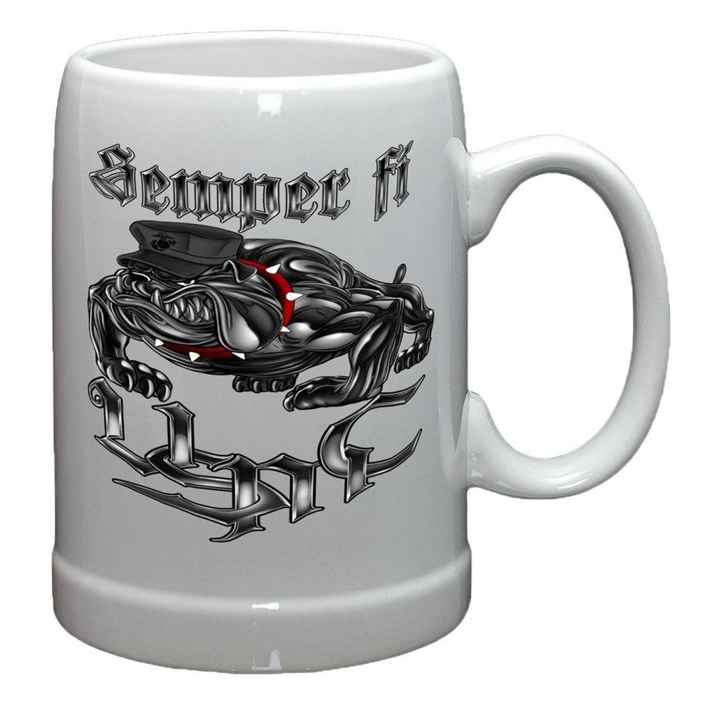 Semper Fidelis Chrome Stoneware Mug Set-Military Republic