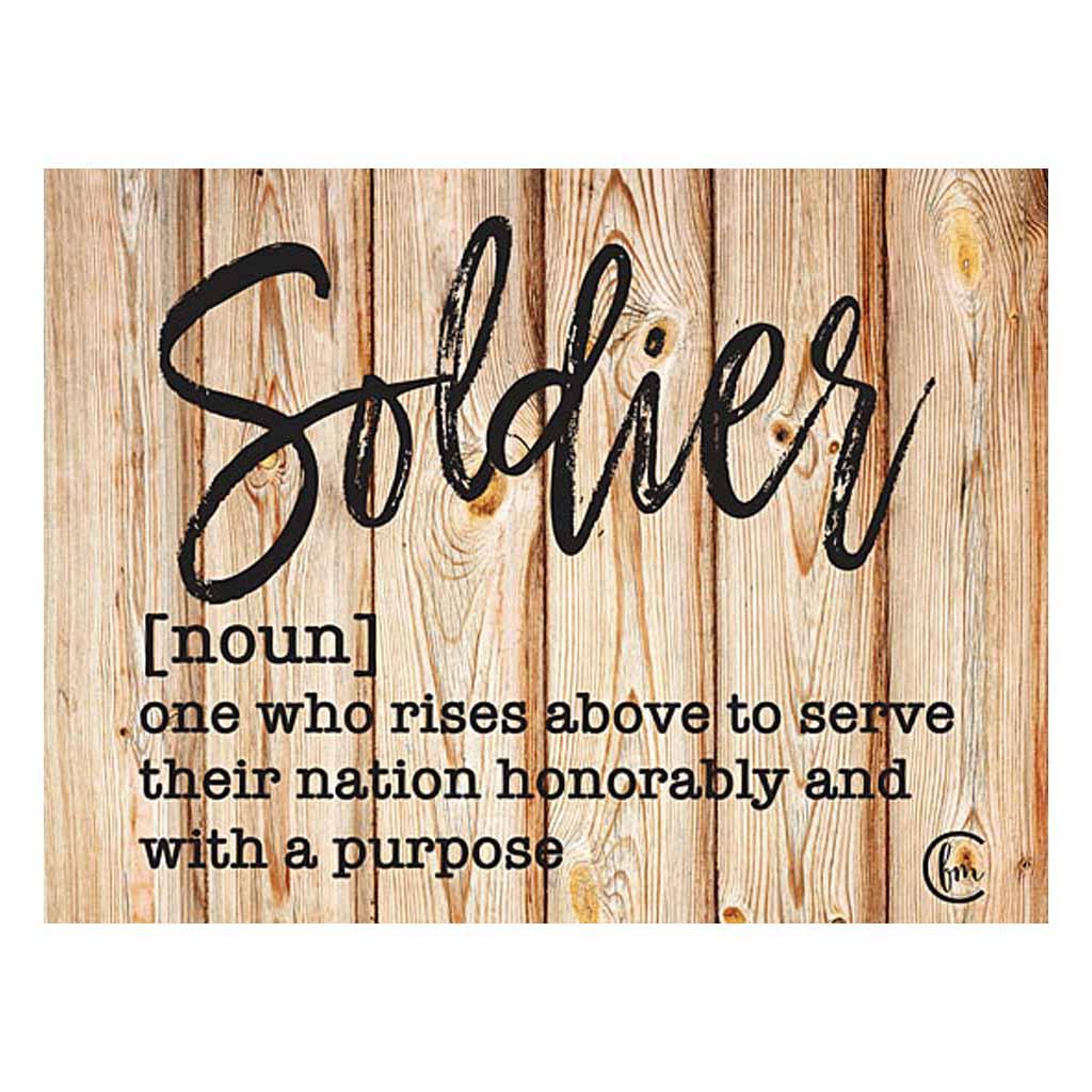 Soldier Definition Printed Wooden Block Sign Military Republic