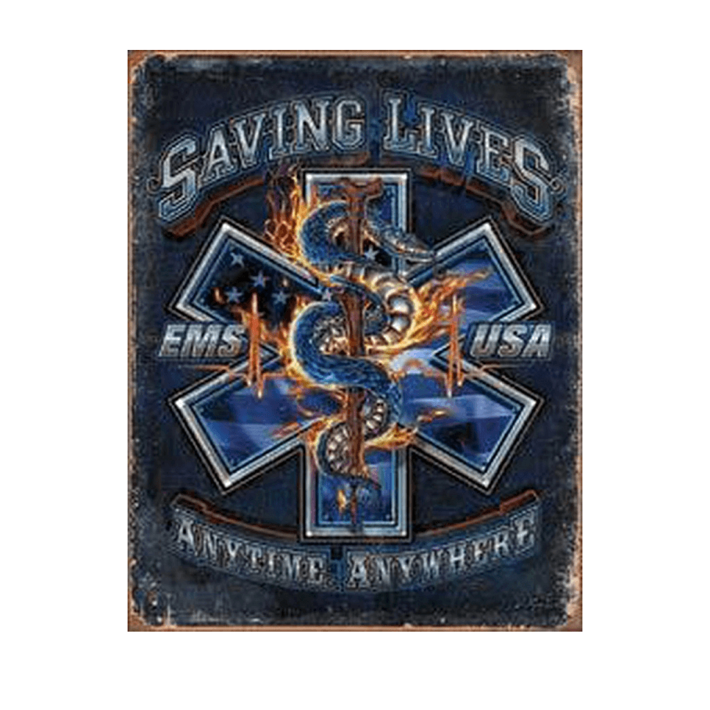 U.S. EMS Saving Lives Tin Sign - Military Republic