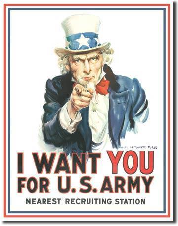 Uncle Sam "I Want You" Tin Sign-Military Republic
