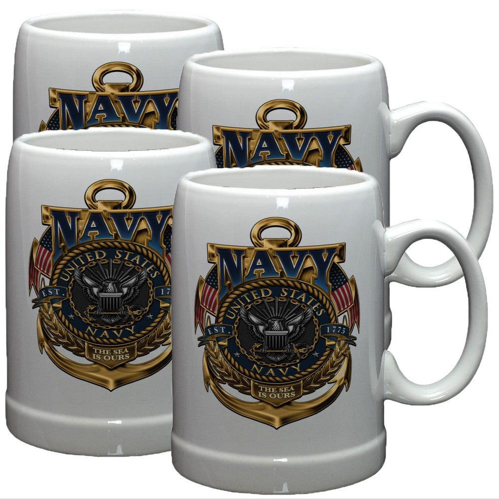 US Navy Badge Stoneware Mug Set-Military Republic