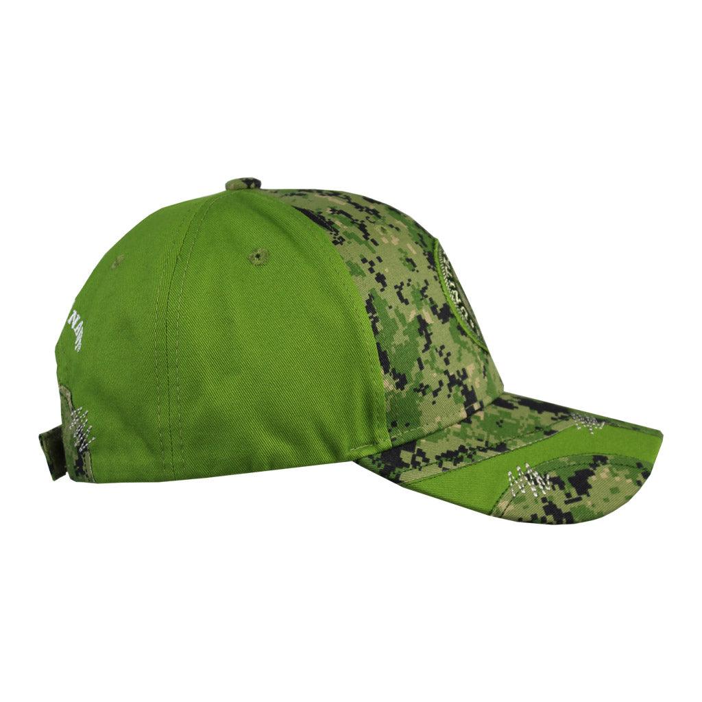 Navy Green Distressed Camo US Navy Cap with Green Streak - Military Republic