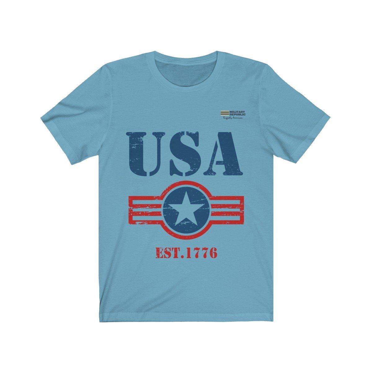 USA Est. 1776 Short Sleeve T-shirt - Military Republic