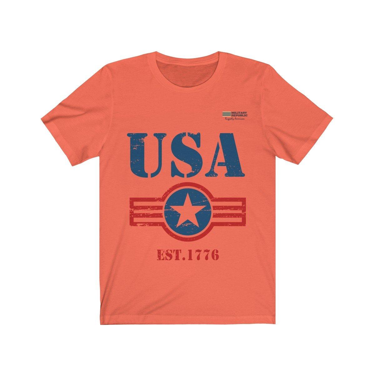 USA Est. 1776 Short Sleeve T-shirt - Military Republic