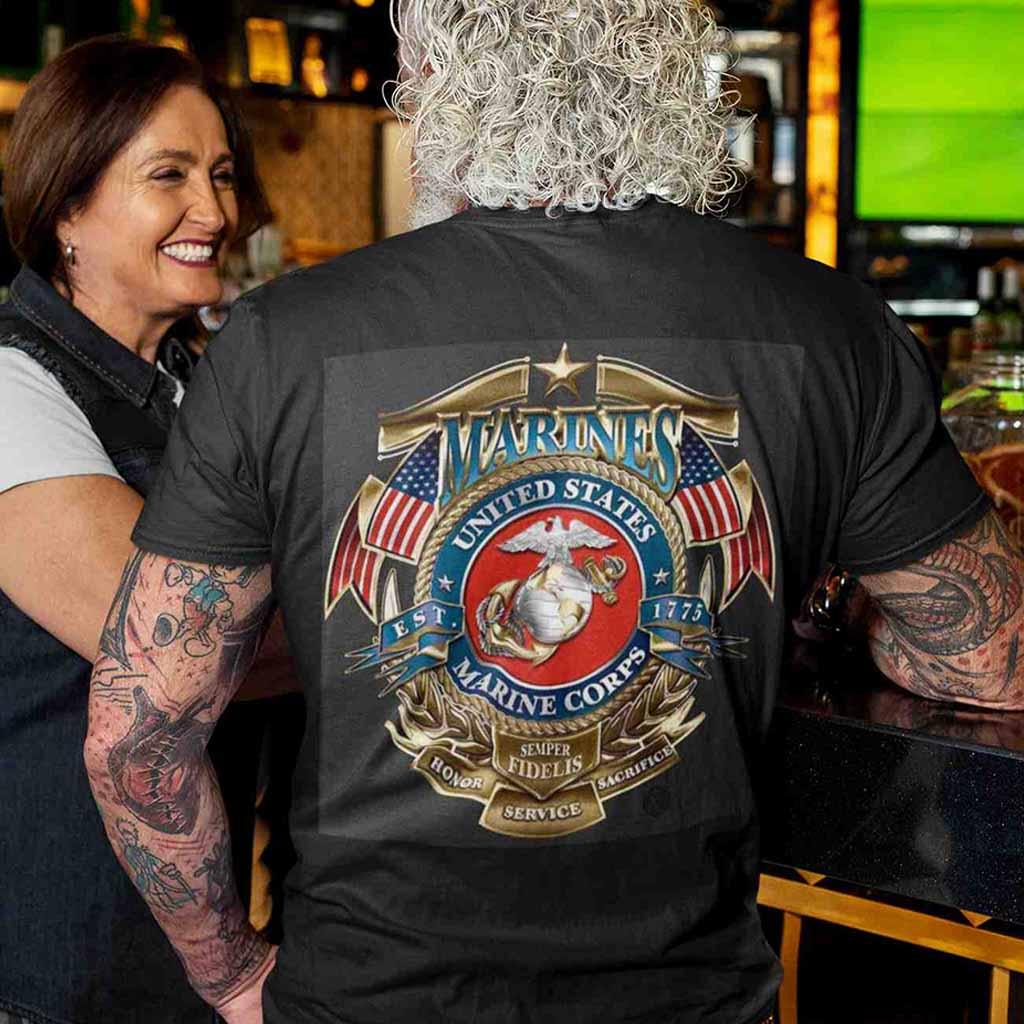 USMC Badge Marines T-Shirt - Military Republic