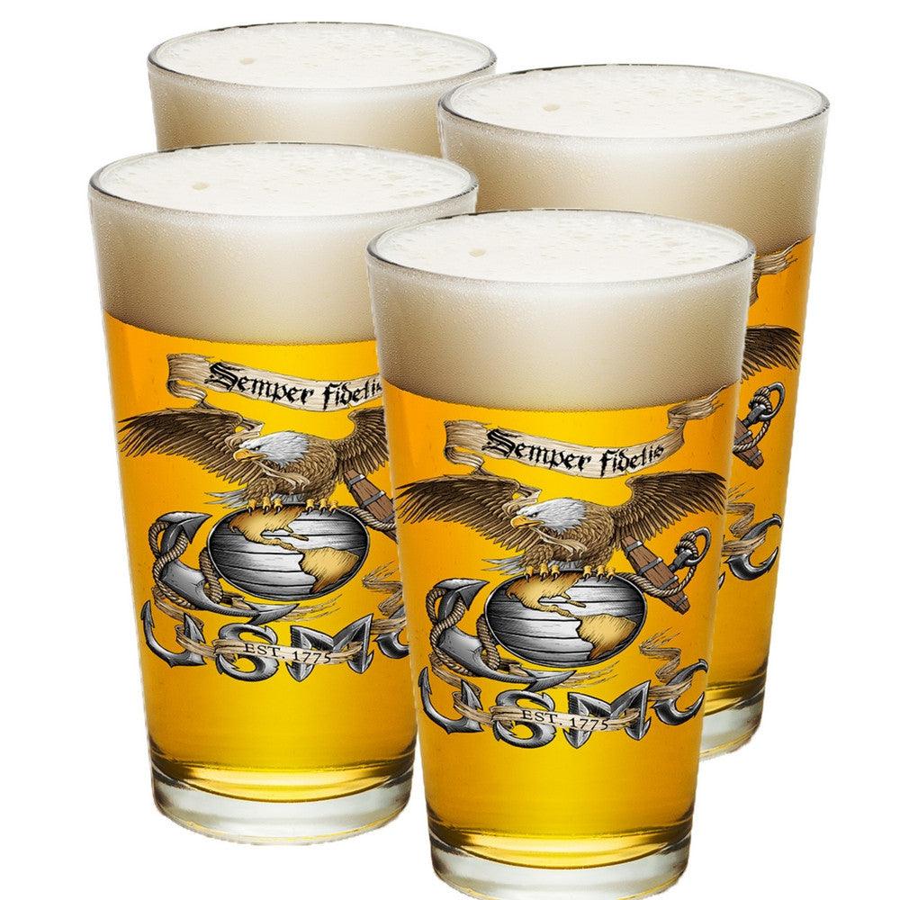 USMC Eagle Pint Glasses-Military Republic