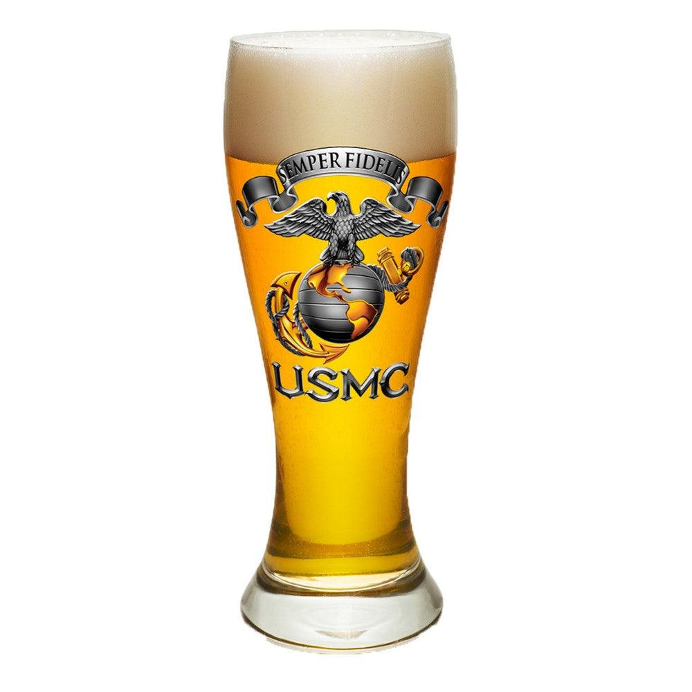 USMC Semper Fidelis Eagle Pilsner Glasses Set-Military Republic