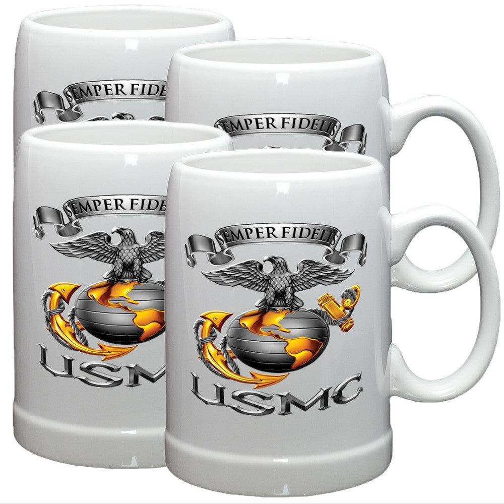 USMC Semper Fidelis Eagle Stoneware Mug Set-Military Republic