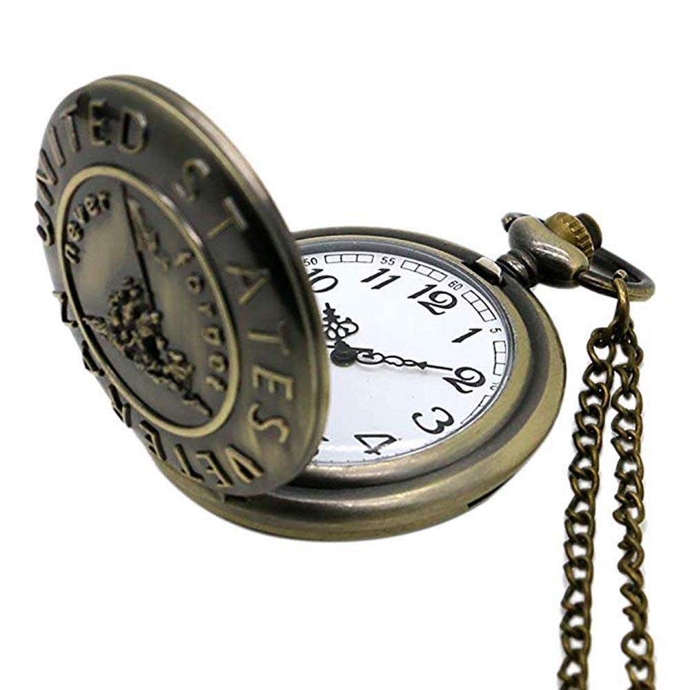 Veteran Memorial IWO-JIMA Mini Pendant Pocket Quartz Watch with chain - Military Republic