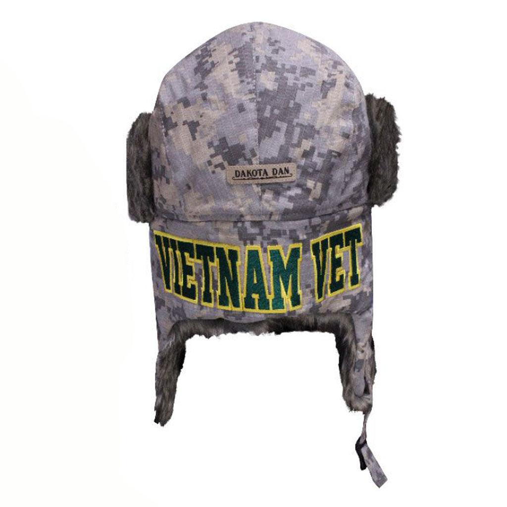 Dakota Dan Vietnam Veteran Camo Faux Rabbit Fur Aviator Cap - Military Republic