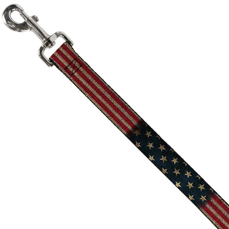 Dog Leash - Vintage Stretched US Flag - Military Republic
