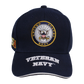 U.S. Navy Embroidered Veteran Cap - Navy Blue – view 1