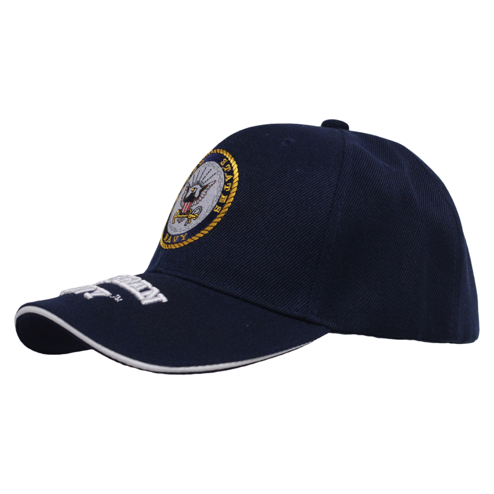 U.S. Navy Embroidered Veteran Cap - Navy Blue – view 4