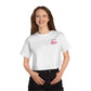 "Moms Who Move" Run Club All Paces All Phases Pink Cropped Tee