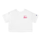 "Moms Who Move" Run Club All Paces All Phases Pink Cropped Tee