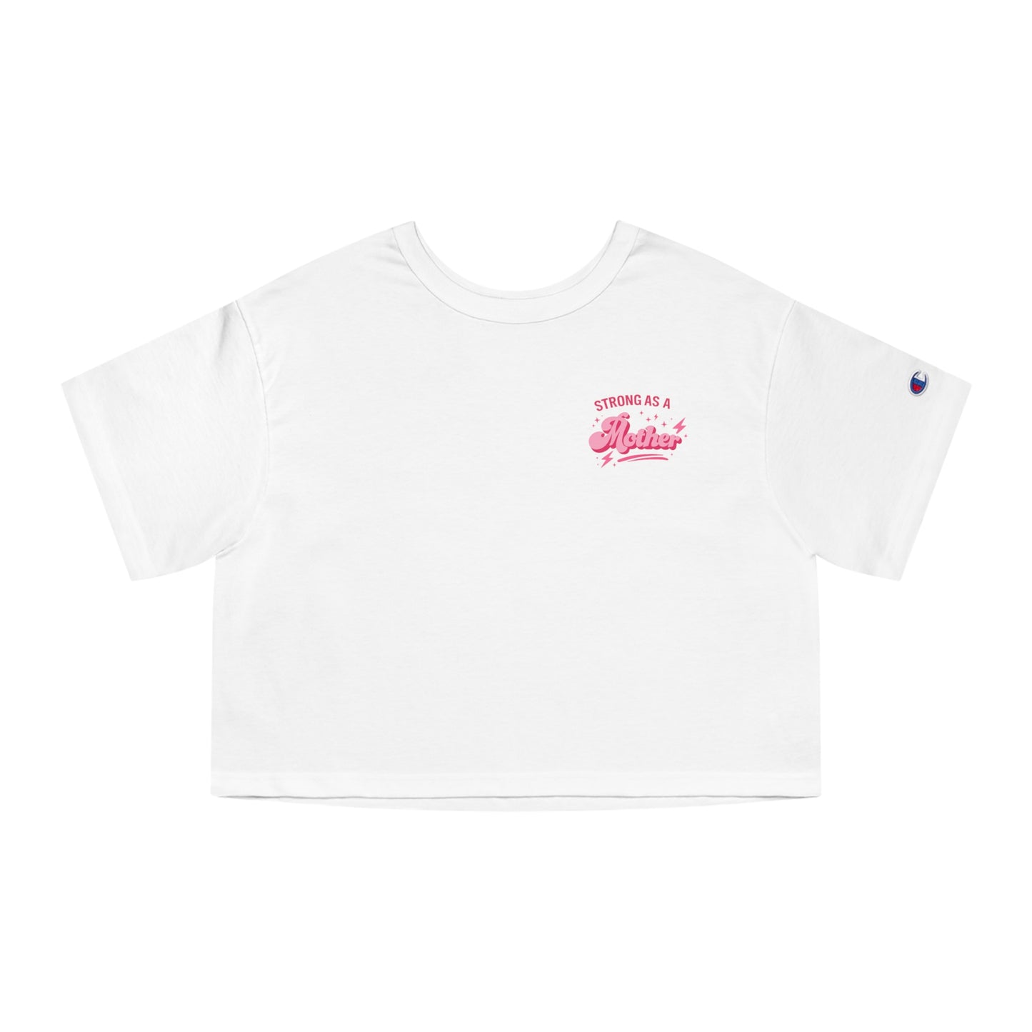 "Moms Who Move" Run Club All Paces All Phases Pink Cropped Tee